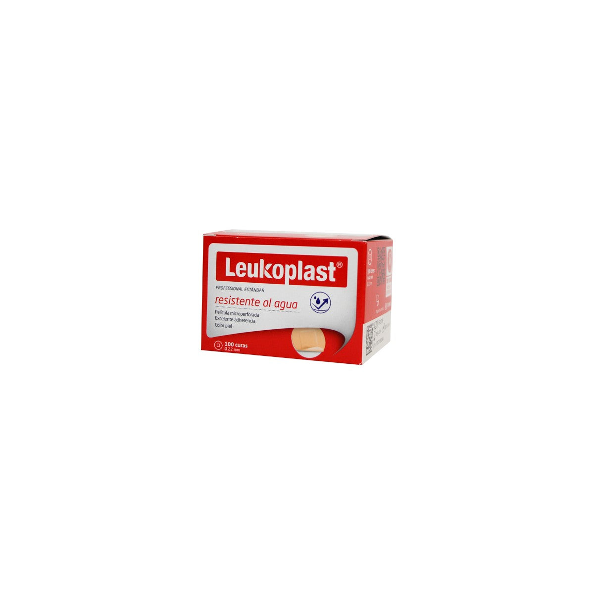 Vendaje adhesivo estéril Leukoplast Estándar Curas de BSN MEDICAL, color piel, dimensiones 19x65mm, con soporte de polietileno y apósito absorbente.