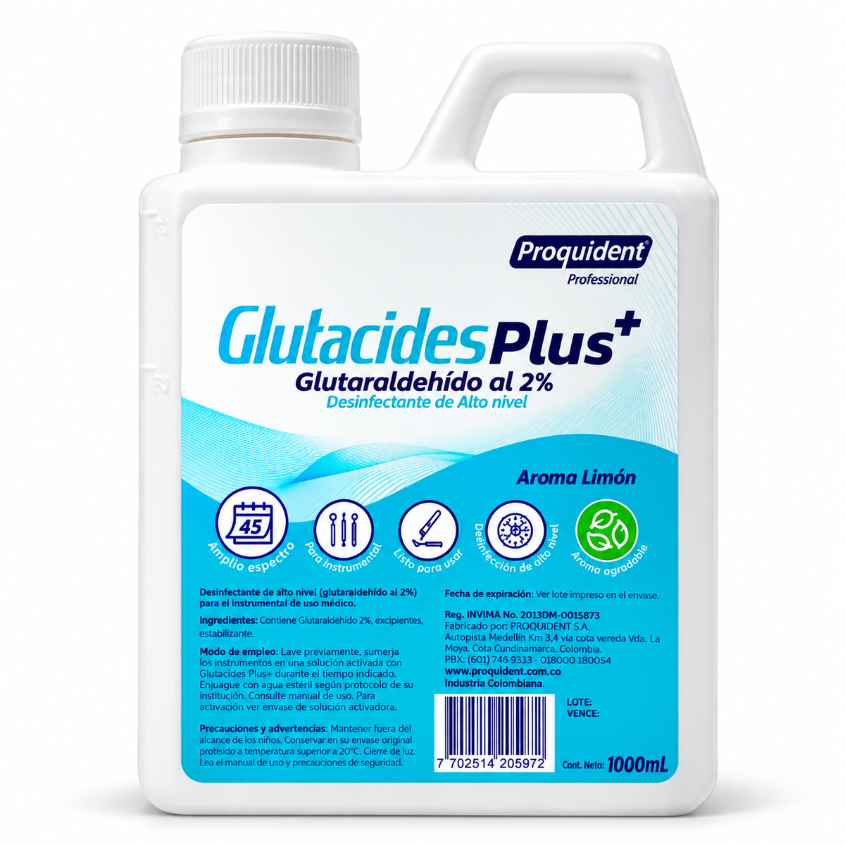 Desinfectante Proquizyme de 3800 ml para dispositivos médicos, formulado para procesos de limpieza y desinfección según indicaciones de uso.