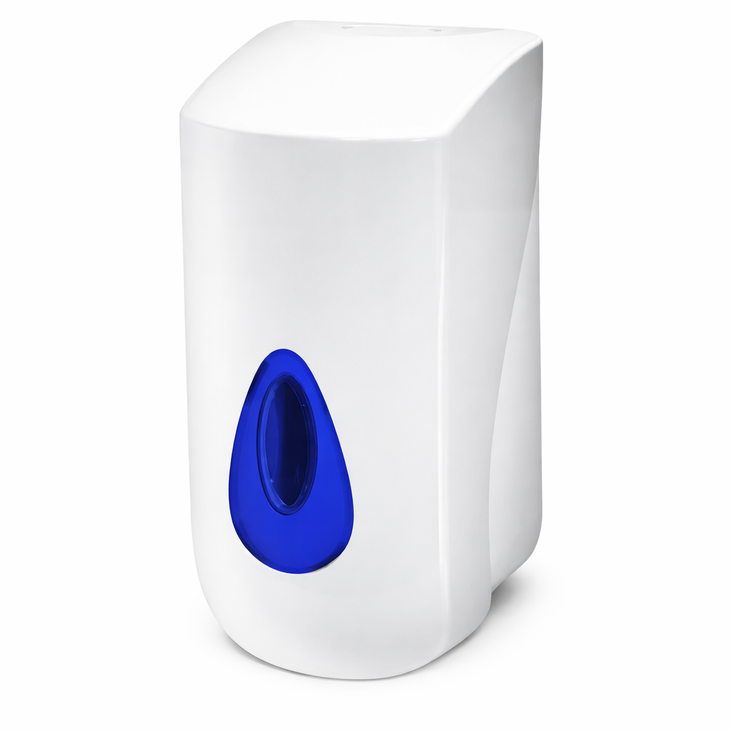 Dispensador manual de jabón y gel antiséptico de 850 ml, marca West, con cuerpo de polipropileno y tapa de ABS, color blanco.