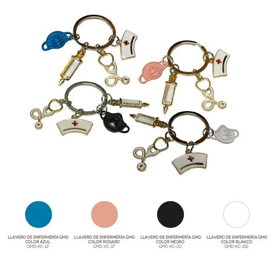 Llave de enfermería negra GMD-KC-20, fabricada en plástico resistente, diseño ergonómico y compacto, ideal para uso clínico.