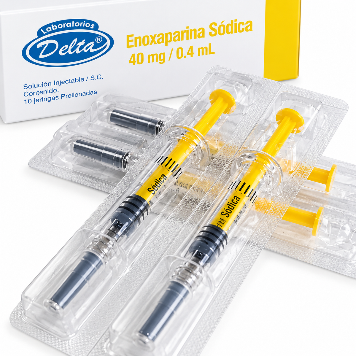 Enoxaparina sódica Delta 40 mg/0,4 ml en jeringa prellenada para uso médico y hospitalario.