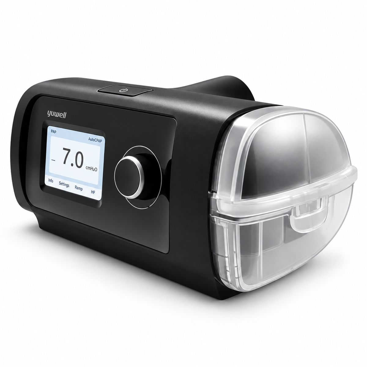 Equipo Auto CPAP Yuwell YH-550 con tarjeta SIM, diseñado para terapia respiratoria con ajuste automático de presión.