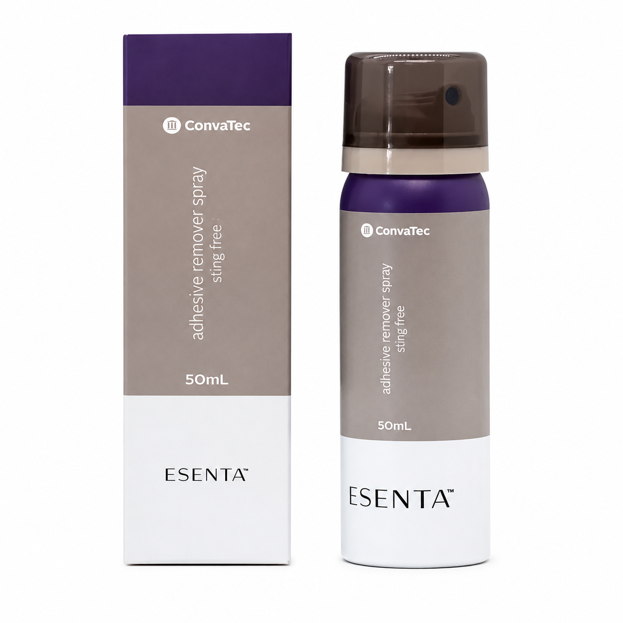 Esenta Sting Free eliminador de adhesivo en spray 50 mL Convatec para retiro suave de adhesivos médicos y cuidado de la piel periestomal