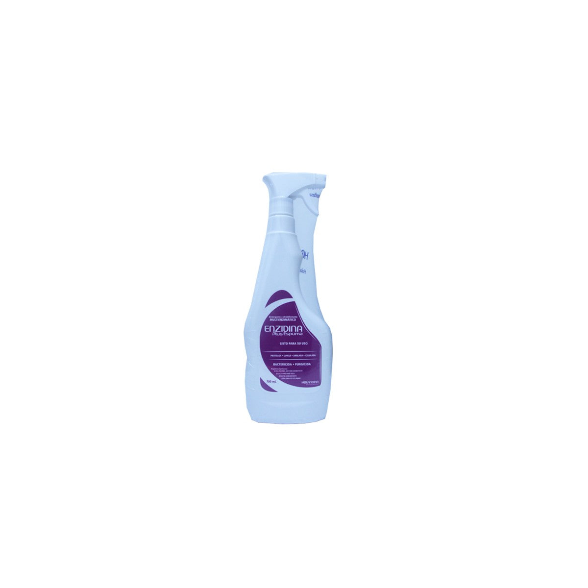 Enzidina Plus Espuma 700ml con válvula de aspersión, envase blanco con detalles en azul, ideal para desinfección y limpieza.