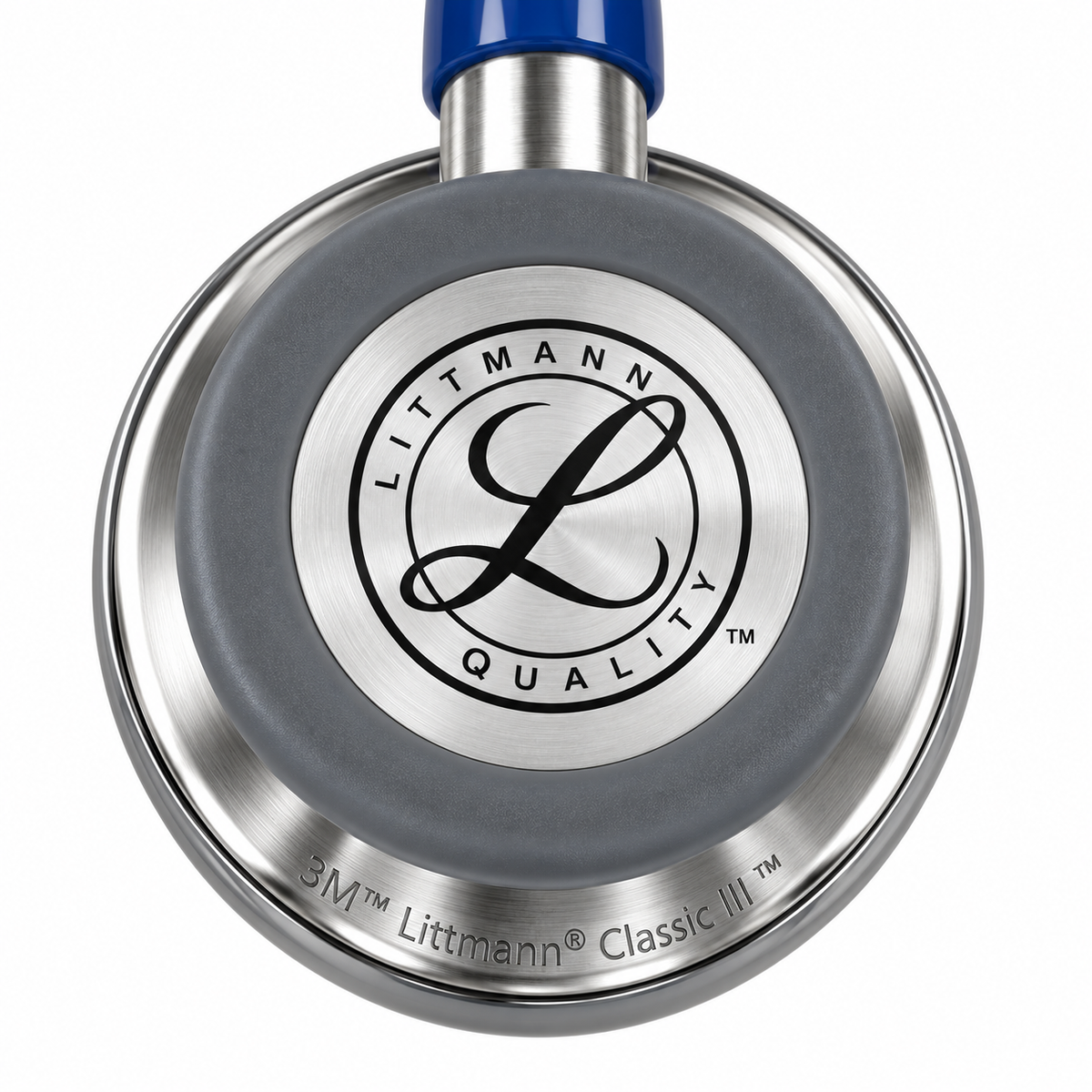 Fonendo 3M Littmann Classic III 5622 con tubo azul marino de 27 pulgadas, diseñado para uso clínico y profesional.