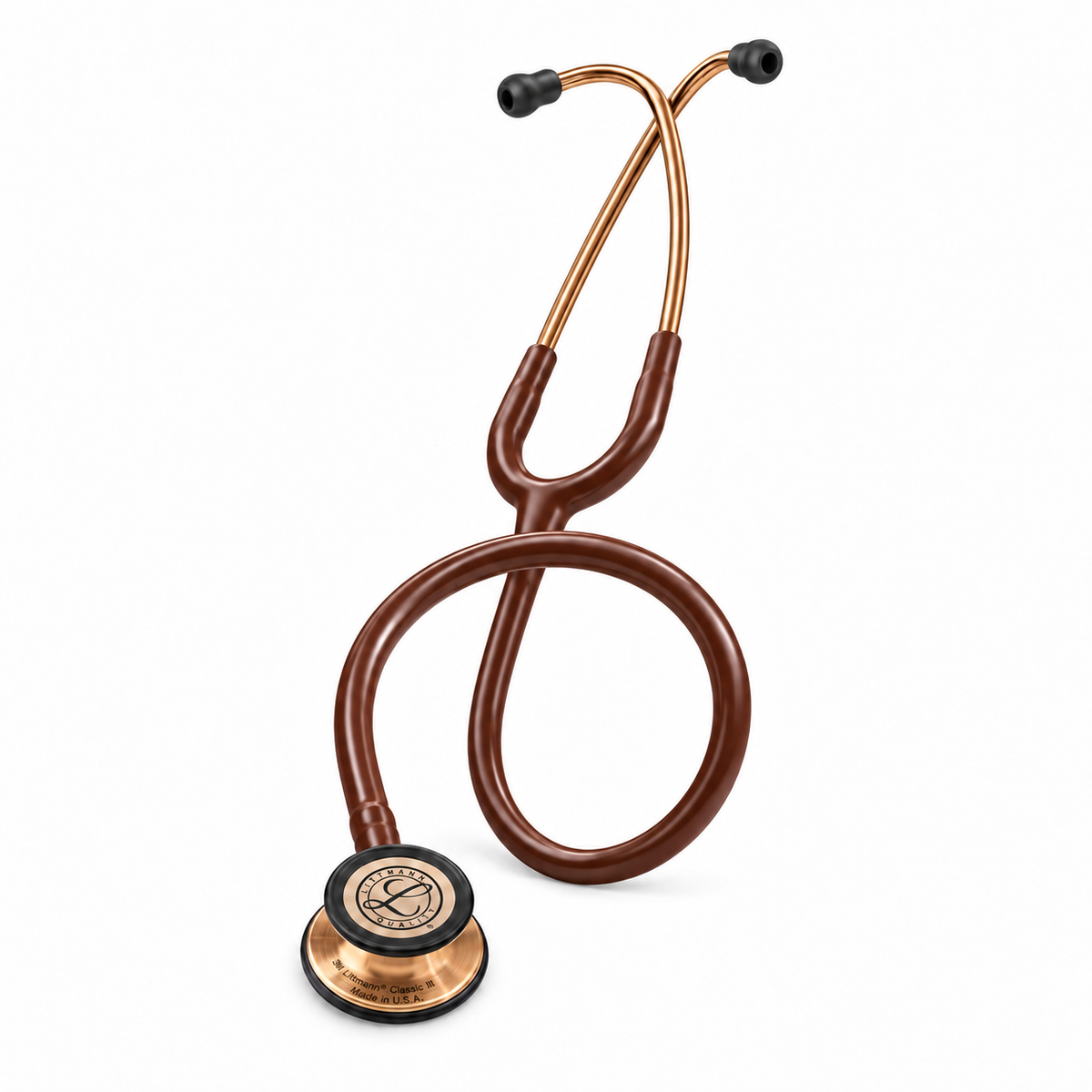 Fonendo 3M Littmann Classic III color chocolate, referencia 5809, edición especial con tubo de 27 pulgadas para auscultación clínica.