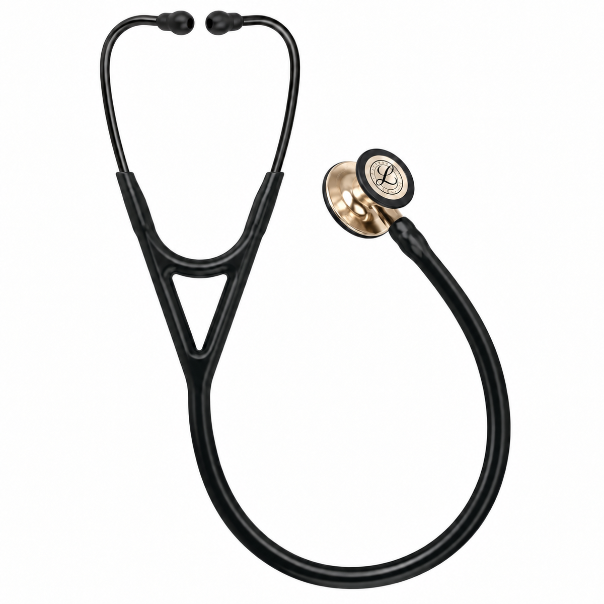 Fonendoscopio 3M Littmann Cardiology IV color negro con acabado champagne, referencia 6179, para auscultación clínica profesional.