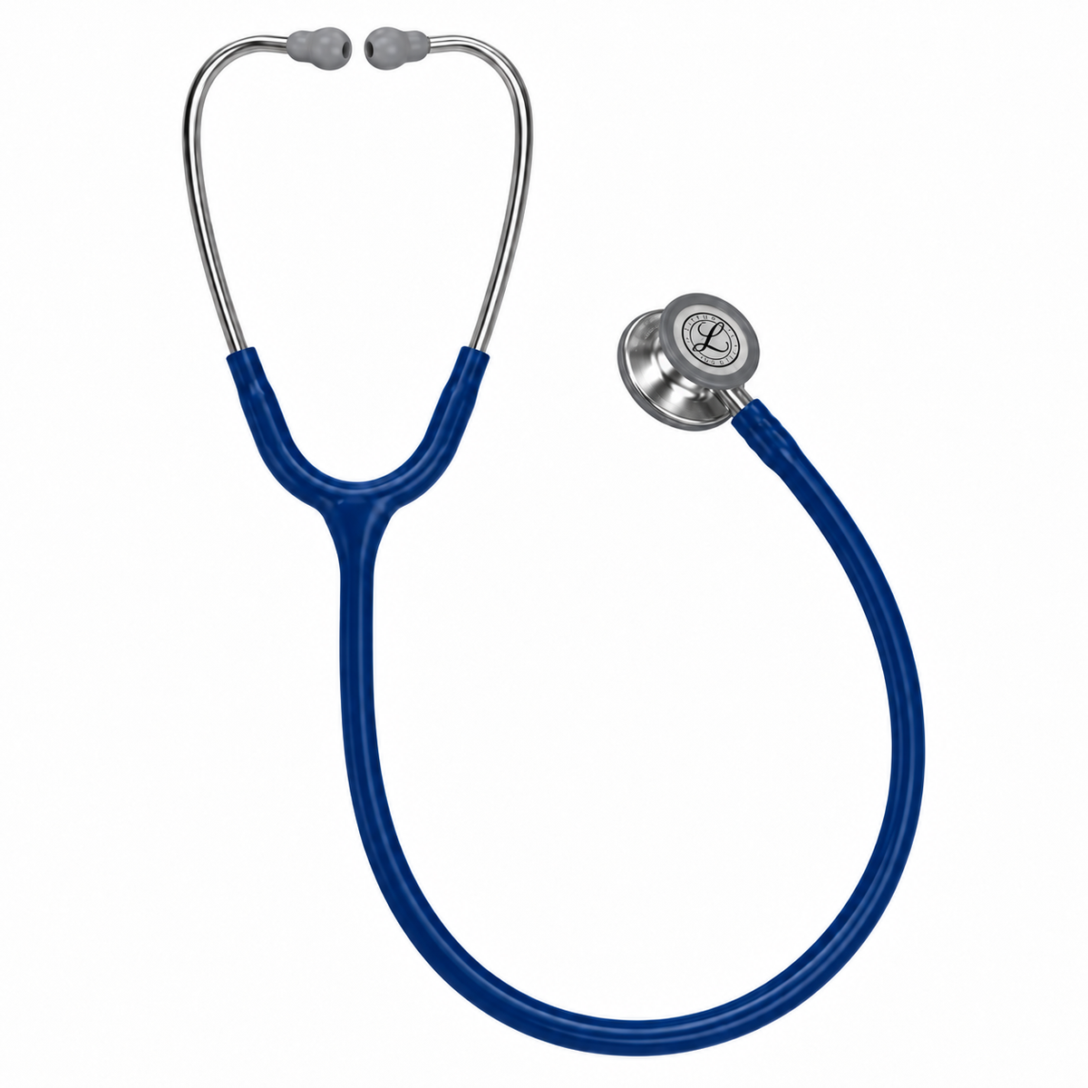 Fonendoscopio 3M Littmann Classic III con tubo de 27 pulgadas color azul marino, referencia 5622, diseñado para auscultación clínica.