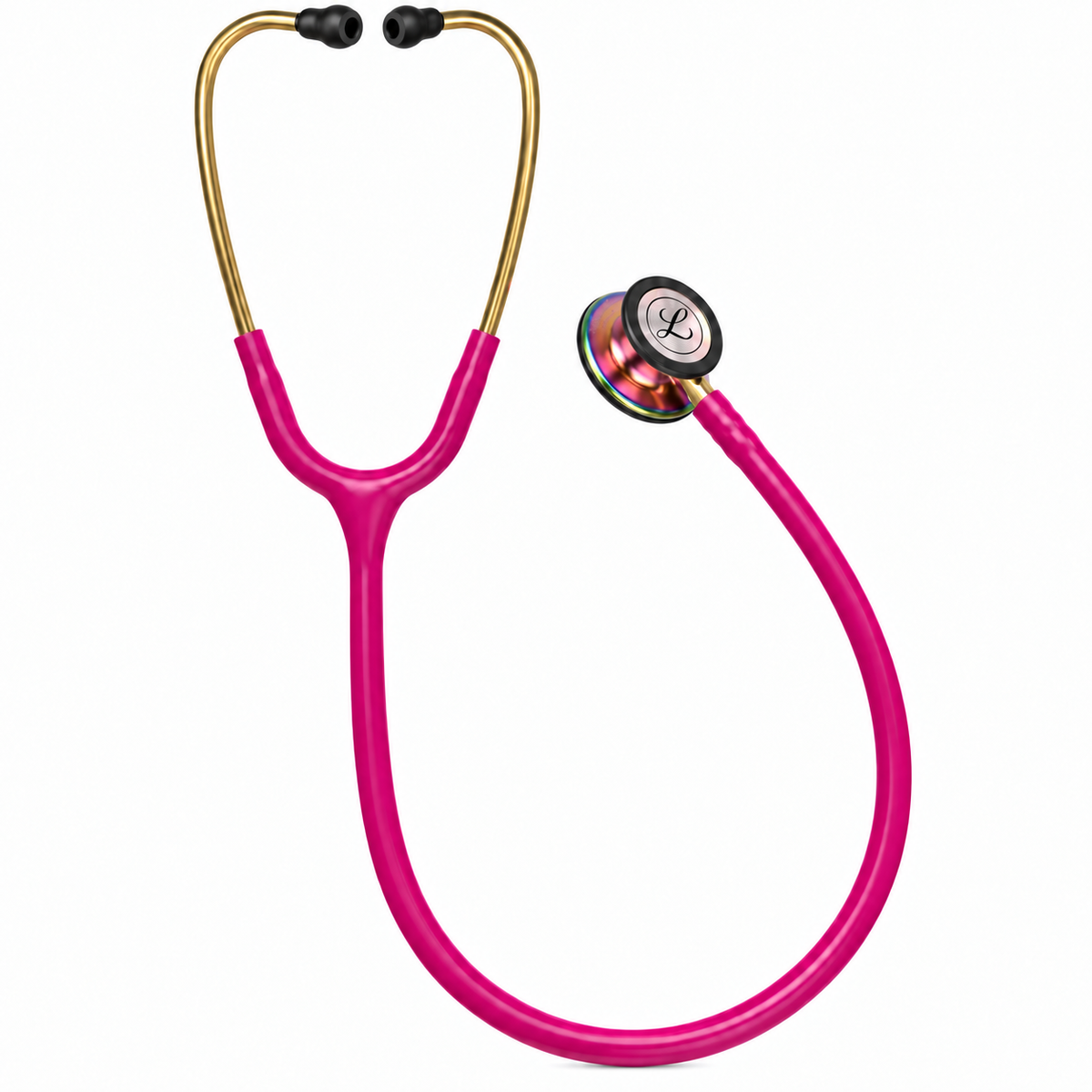 Fonendoscopio 3M Littmann Classic III color frambuesa arco iris, edición especial para auscultación clínica profesional.