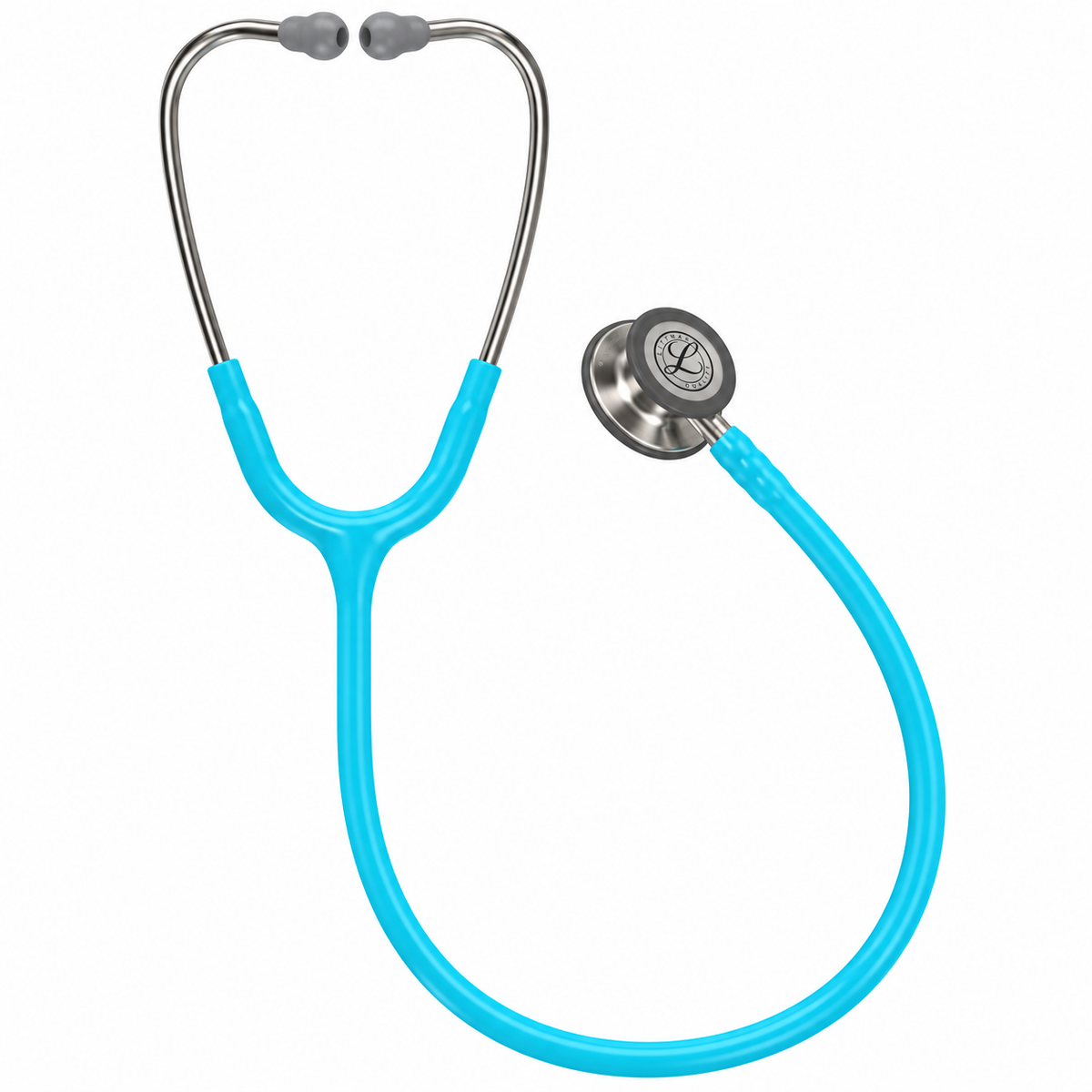 Fonendoscopio 3M Littmann Classic III color turquesa, referencia 5835, con tubo de 27 pulgadas para auscultación clínica.