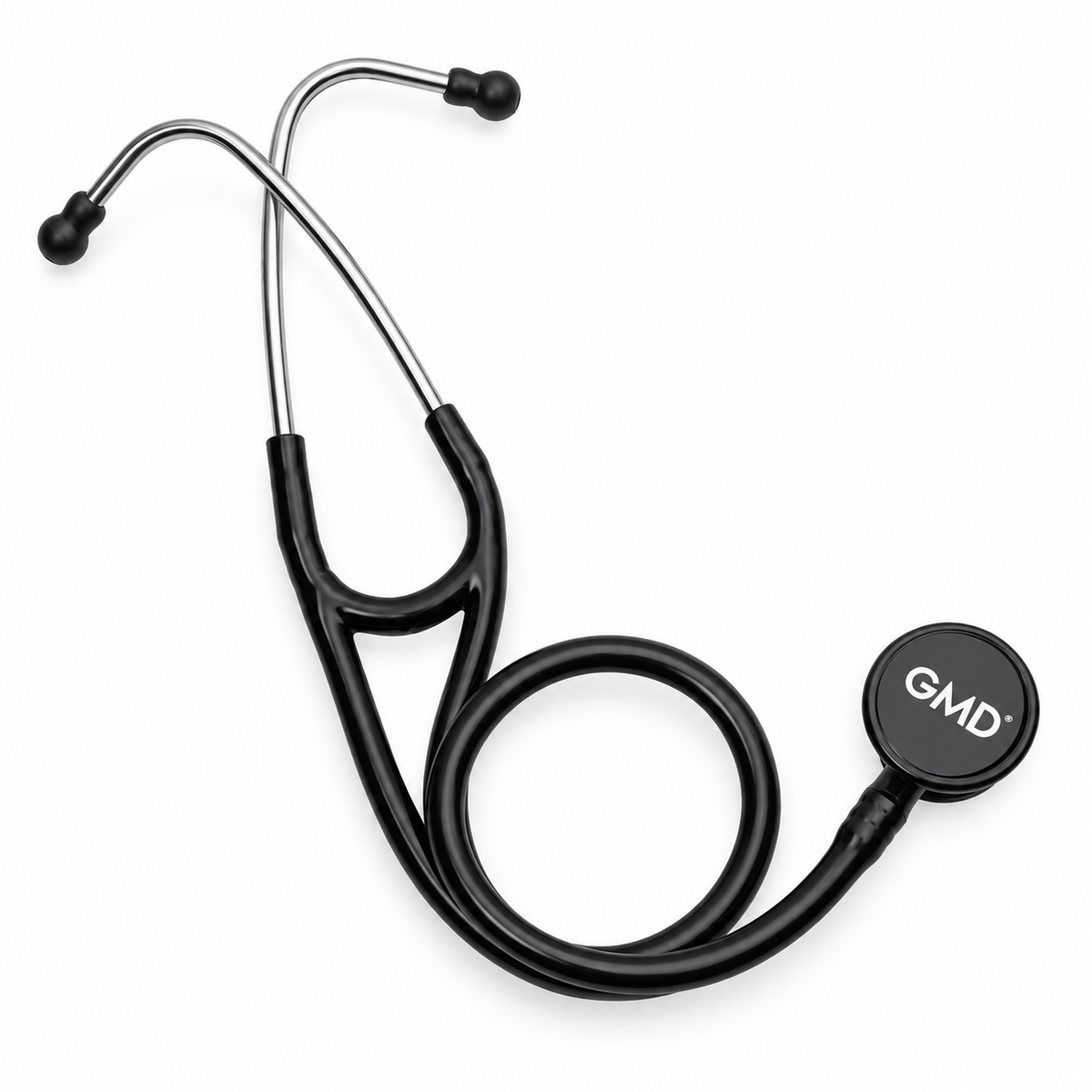 Fonendoscopio OIS 500 Cardiology color negro, referencia GMD30-DCK-ST20, diseñado para apoyar procedimientos de auscultación cardiaca y clínica.
