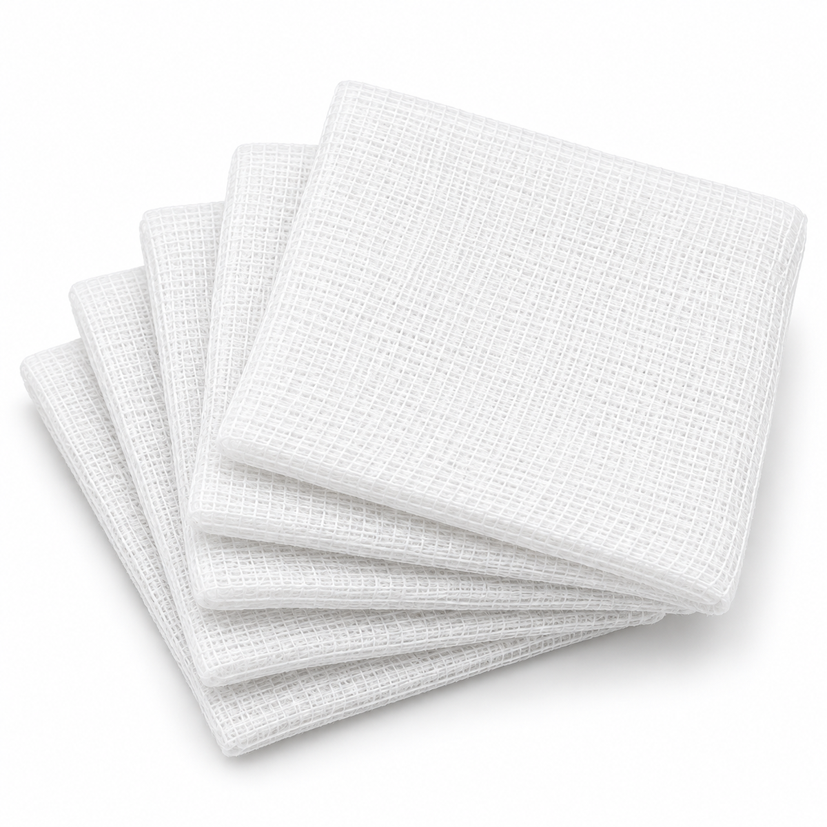 Gasa tejida estéril Allmed de 7.5 x 7.5 cm, paquete de 5 unidades para curaciones, limpieza y protección de heridas.