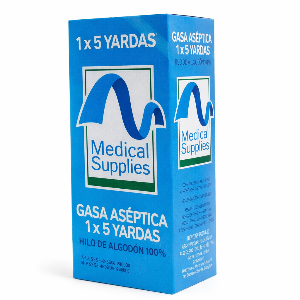 Gasa Médica GASA Medical Supplies, 1 x 5 yardas, gasa líquida.