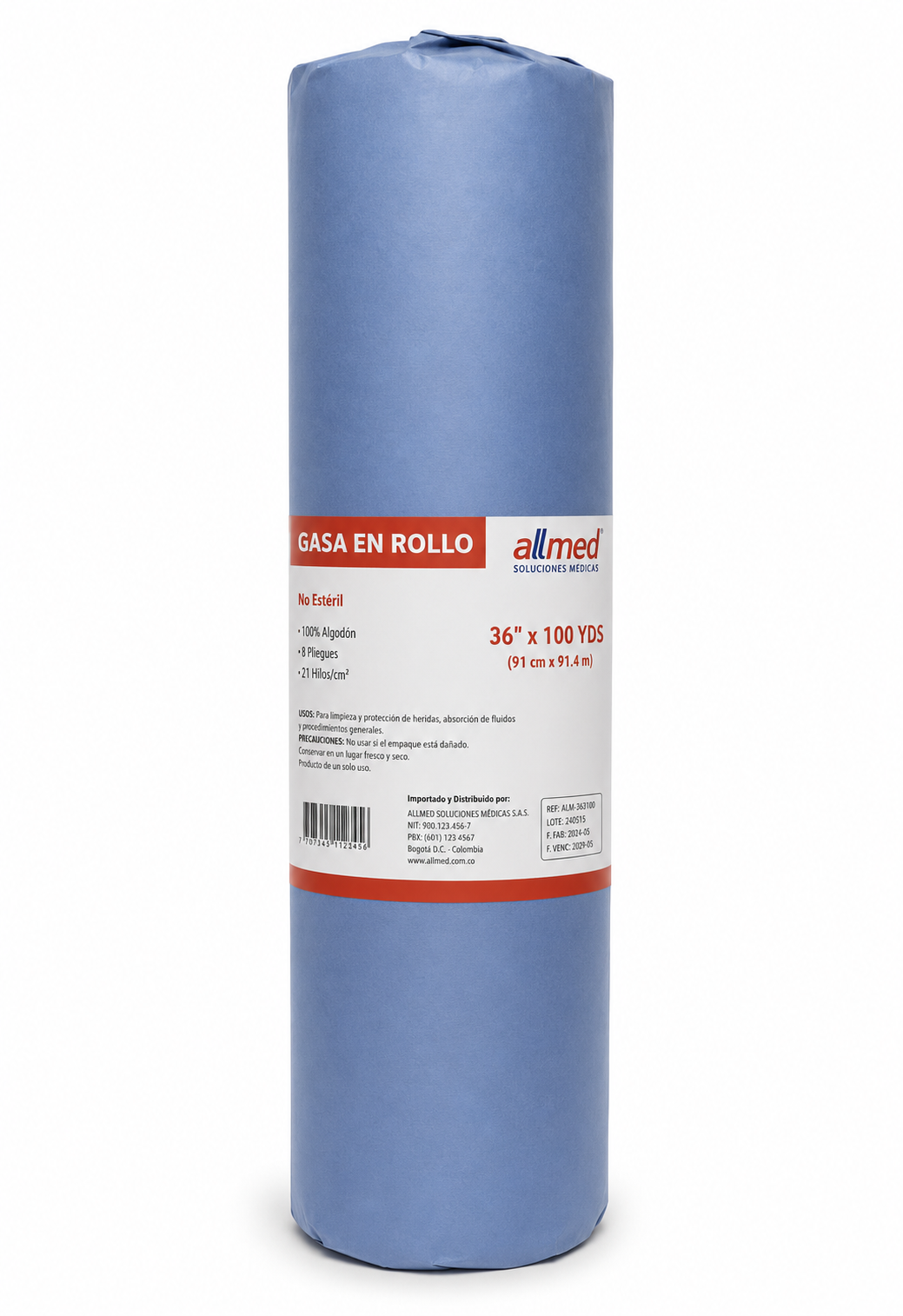 Rollo Gasa Médica No Estéril 36" x 100 Yards - Allmed