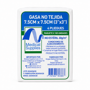 Gasa No Tejida No Esteril 7.5x7.5cm Paq 100 Und - Medical Supplies