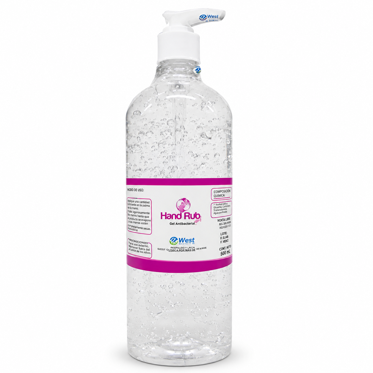 Hand Rub Gel 500ml Con Válvula - Alcohol Glicerinado