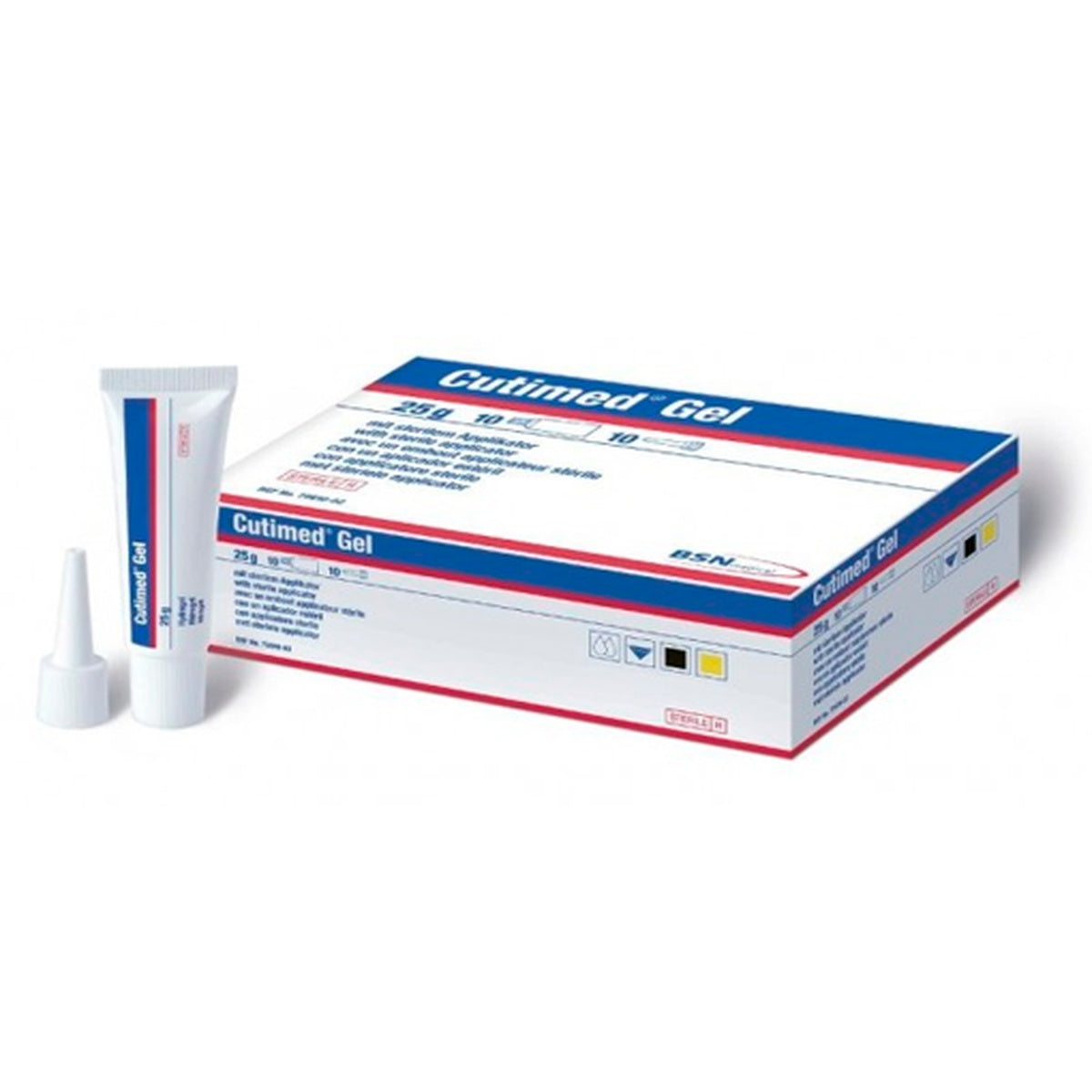 Hidrogel estéril Cutimed® GEL de 25 g, transparente, en tubo con aplicador, indicado para desbridamiento de heridas necróticas.