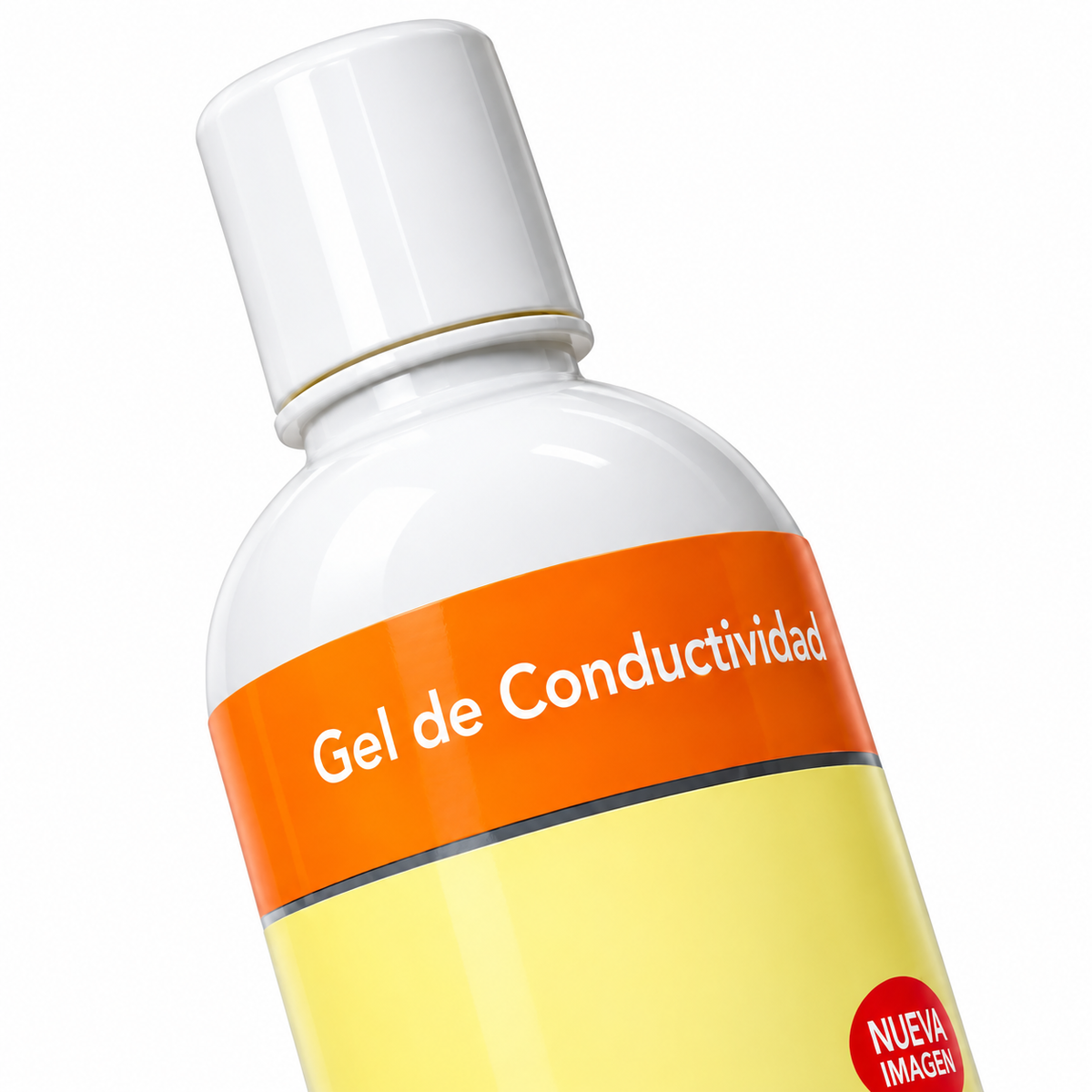 Gel conductivo Allmed azul de 500 cc para facilitar la transmisión durante estudios de ultrasonido.