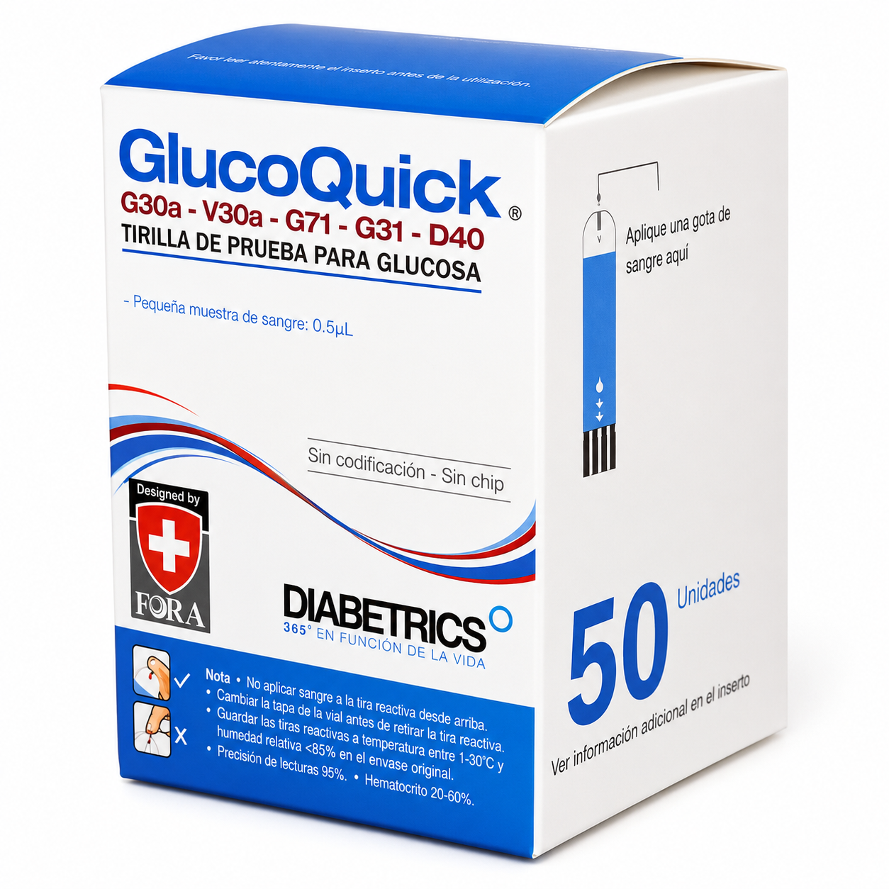 Glucosa Rápida Glucoquick CJA - 50 Tiras Procaps