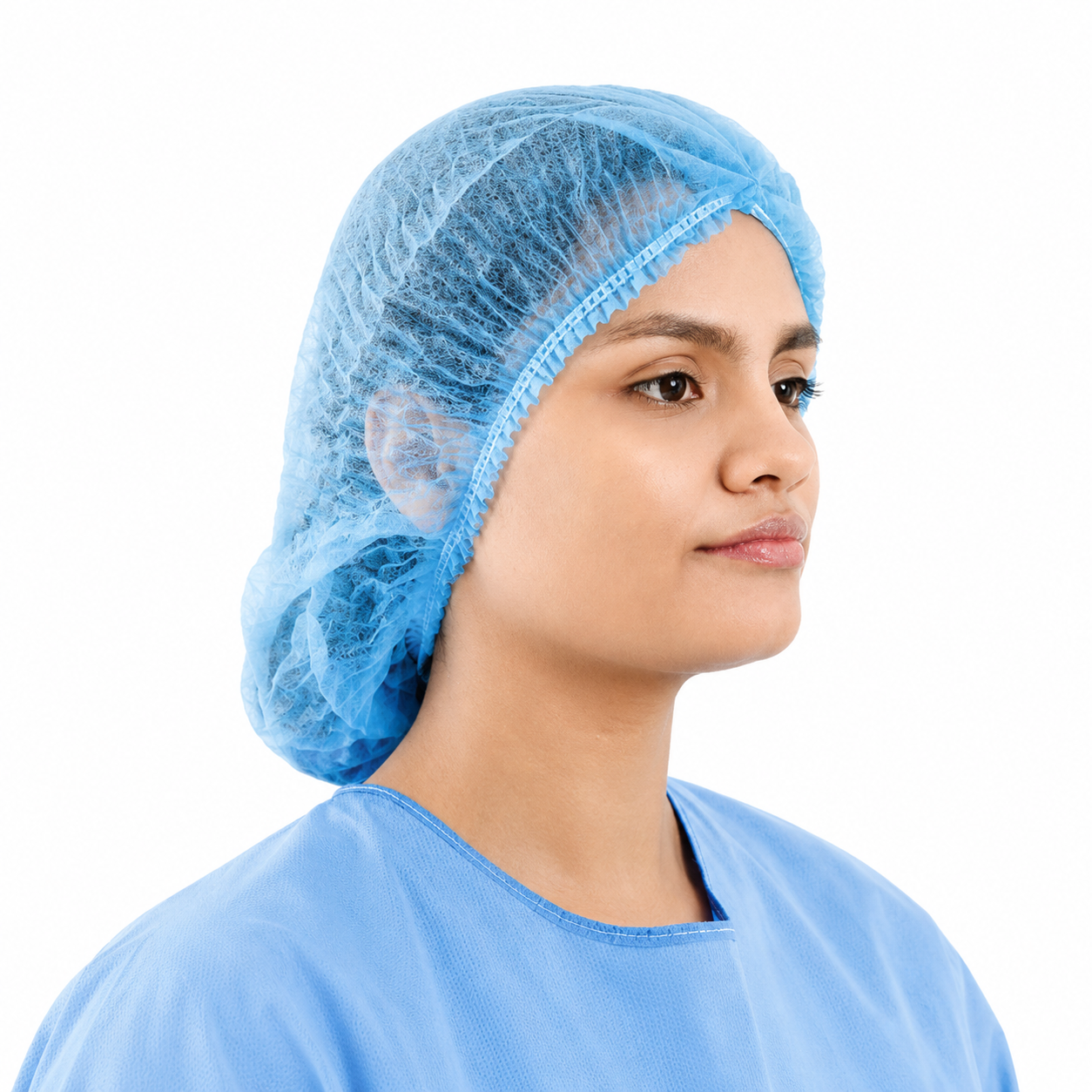 Gorro Tipo Oruga Azul No Estéril Paq 50 Und Allmed