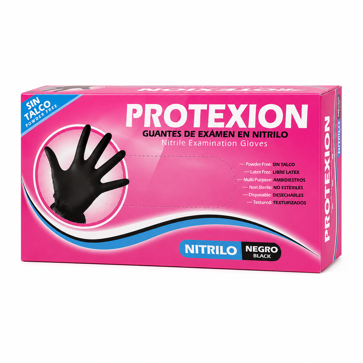 Guante Examen Nitrilo Protexion Negro L - Caja 100 Und