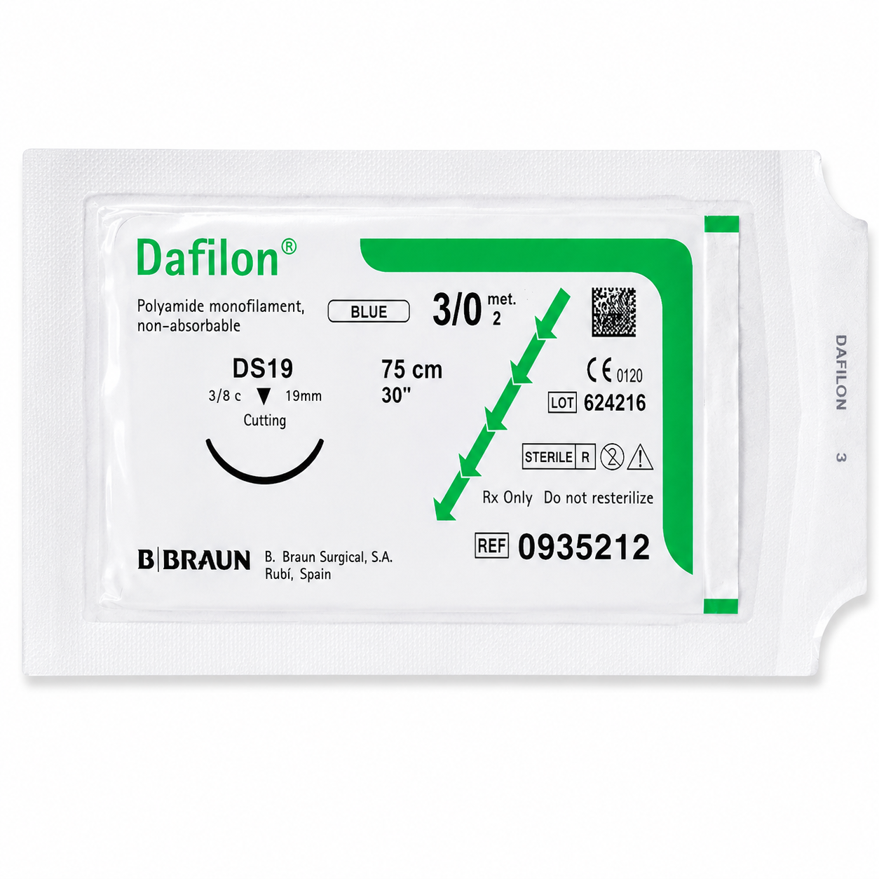 DAFILON 3/0 DS19 X 75CM Hilo Quirúrgico Braun