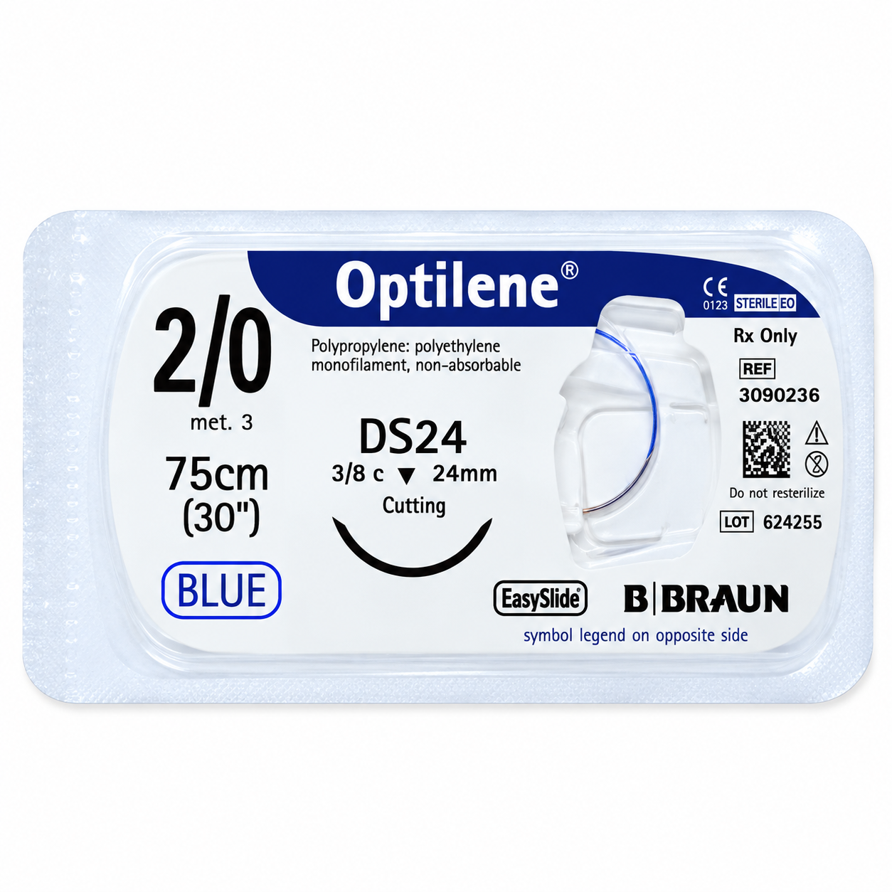 Braun Optilene 2/0 DS24 Hilo Quirúrgico 75cm
