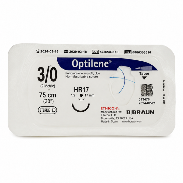 Braun Optilene 3/0 HR17 Hilo Quirúrgico 75cm
