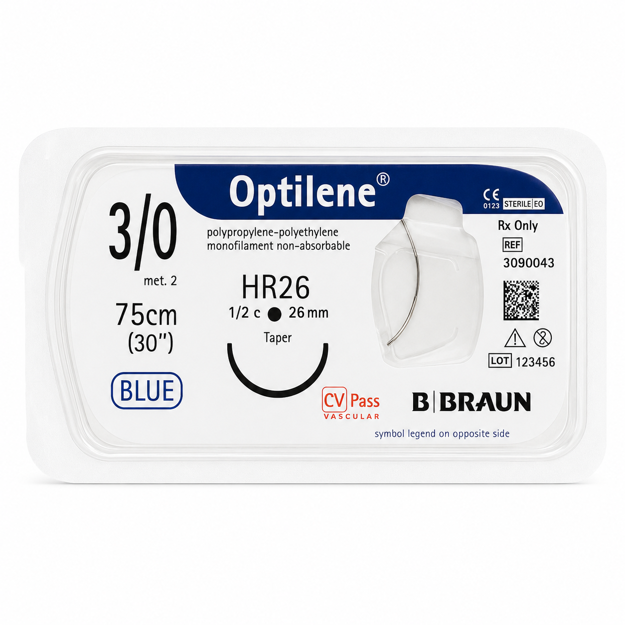 Braun Optilene 3/0 HR26 Hilo Quirúrgico 75cm