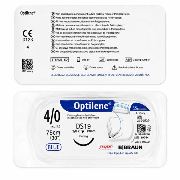 Hilo Quirúrgico 75cm Braun Optilene 4/0 DS19