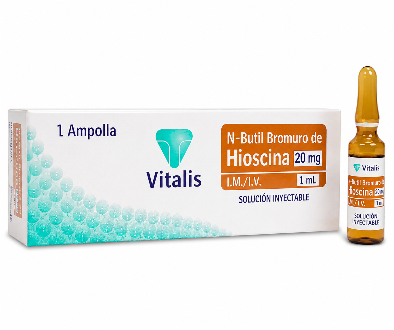 Hioscina N-Butil Bromuro 20mg/1ml Vitalis - Alivio Espasmos