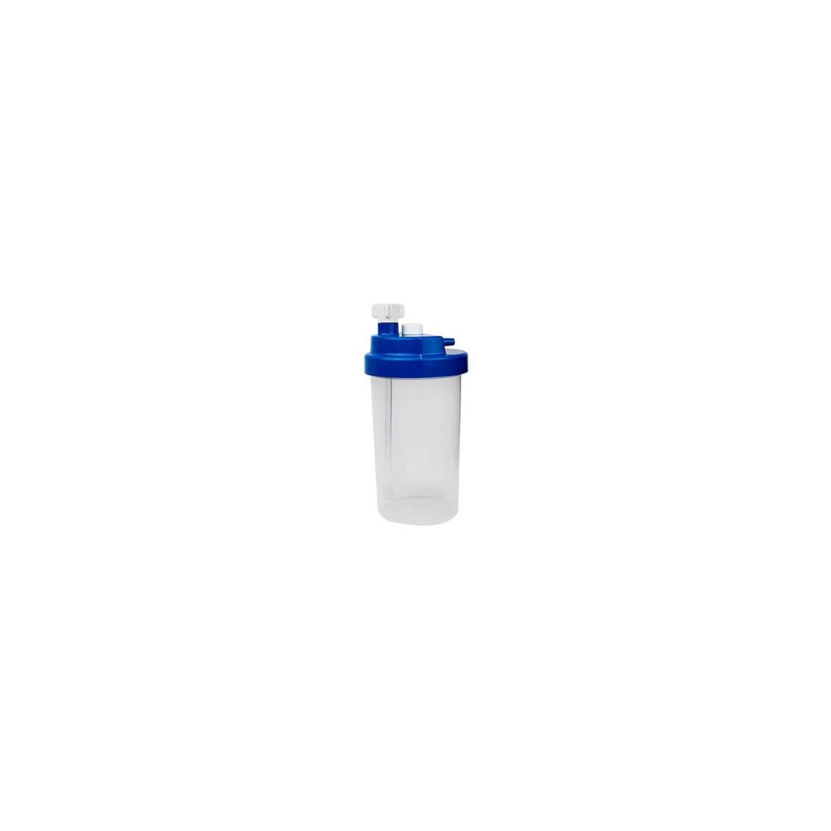 Humidificador de oxígeno de 500 ml de Life Care, con diseño compacto y color blanco, ideal para uso clínico.