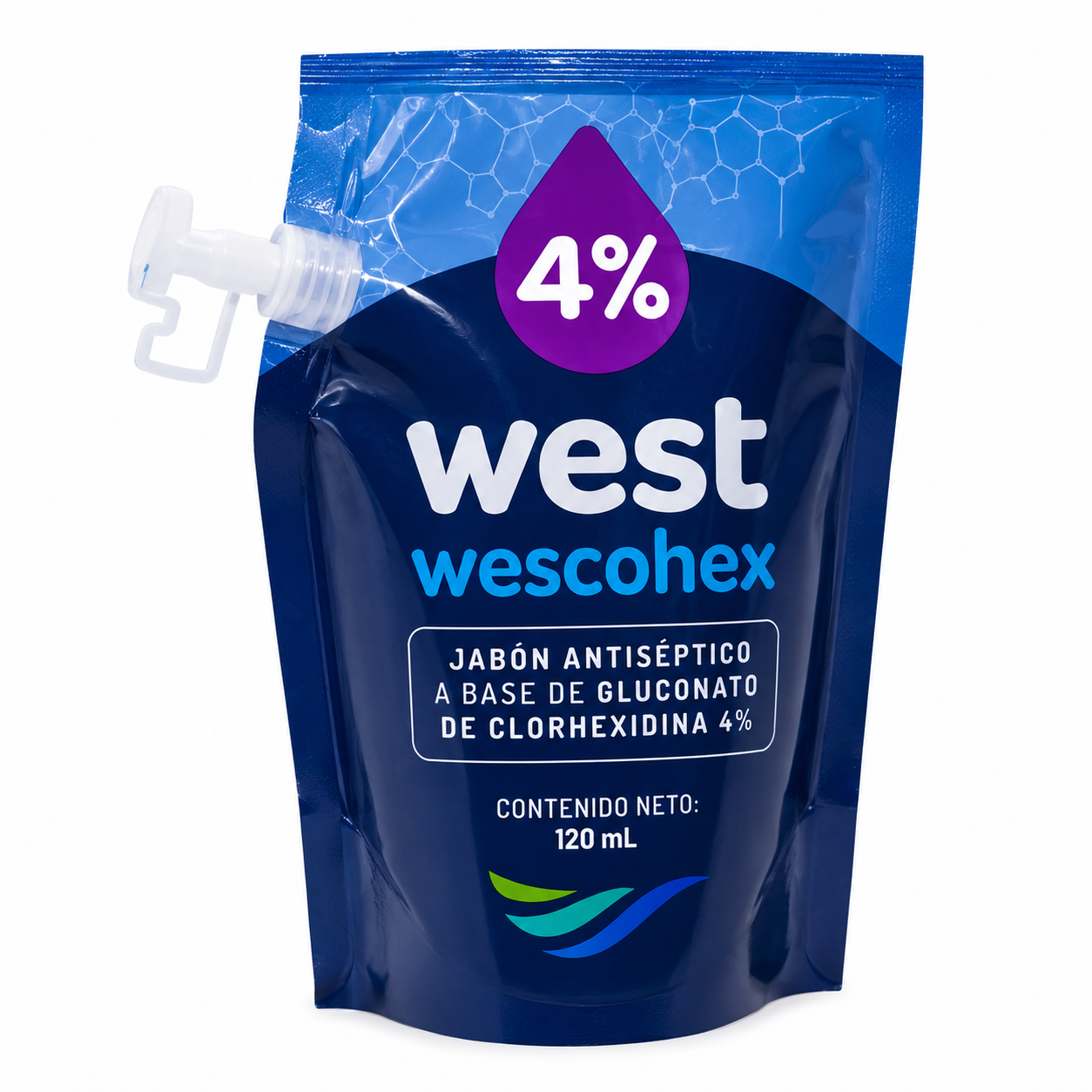 WESCOHEX Jabón Antiséptico 120 ml con Clorhexidina 4%