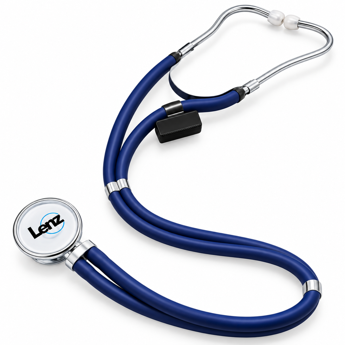 Kit diagnóstico Lenz color navy con tensiómetro y fonendoscopio para valoración de presión arterial y auscultación.