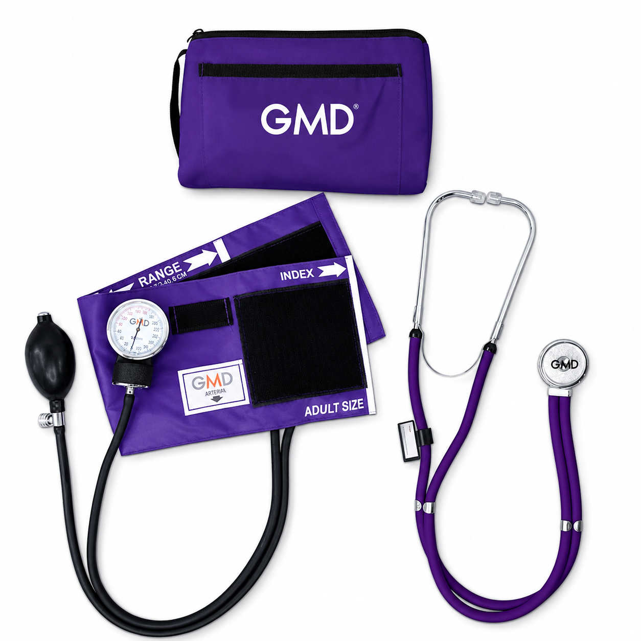 KIT FONENDO + TENSIOMETRO DOBLE CAMPANA ESTUCHE COLOR PURPURA REF MC-20A-ST15 - MCO