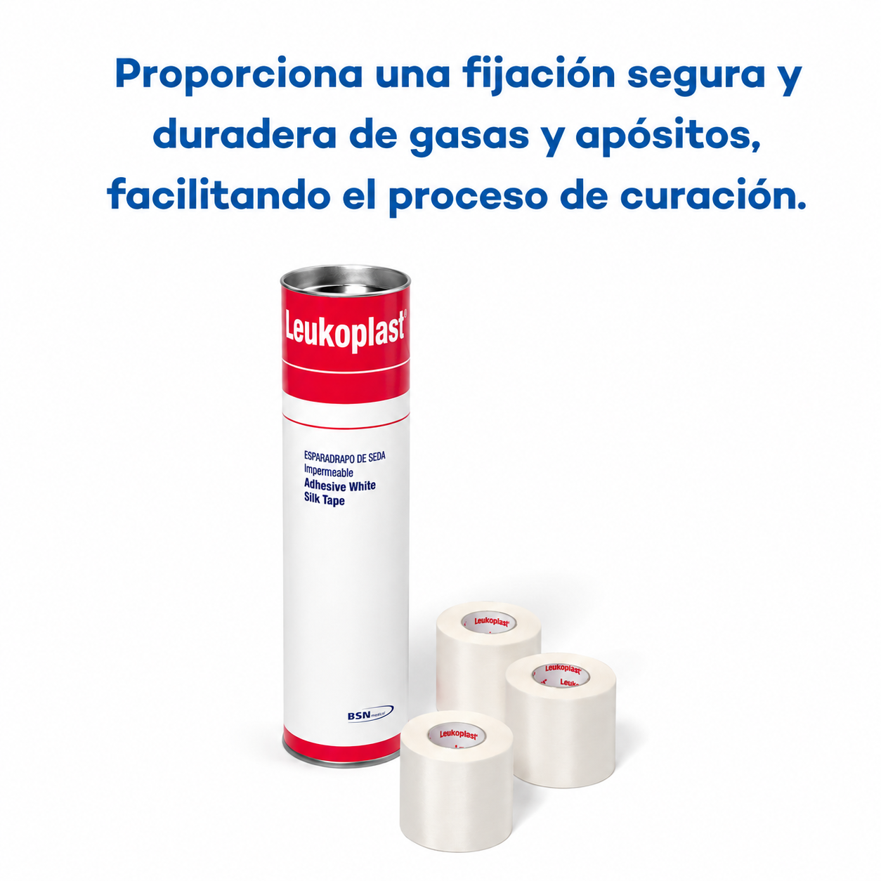 Leukoplast TH Especial 2 pulgadas TBO aplicado para fijación segura de vendajes durante procedimiento de soporte y cuidado médico