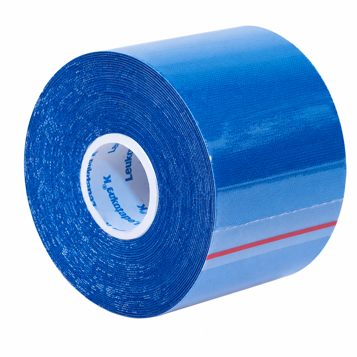 Cinta adhesiva médica Leukotape K de 5 cm x 5 m color azul, ideal para vendaje funcional, soporte y estabilización.