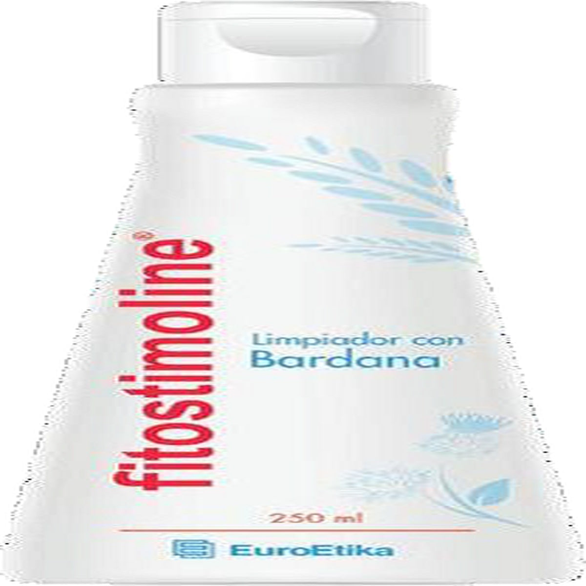 Fitostimoline Limpiador con Bardana, solución líquida amarilla en frasco de 250 ml, con propiedades suavizantes y humectantes.
