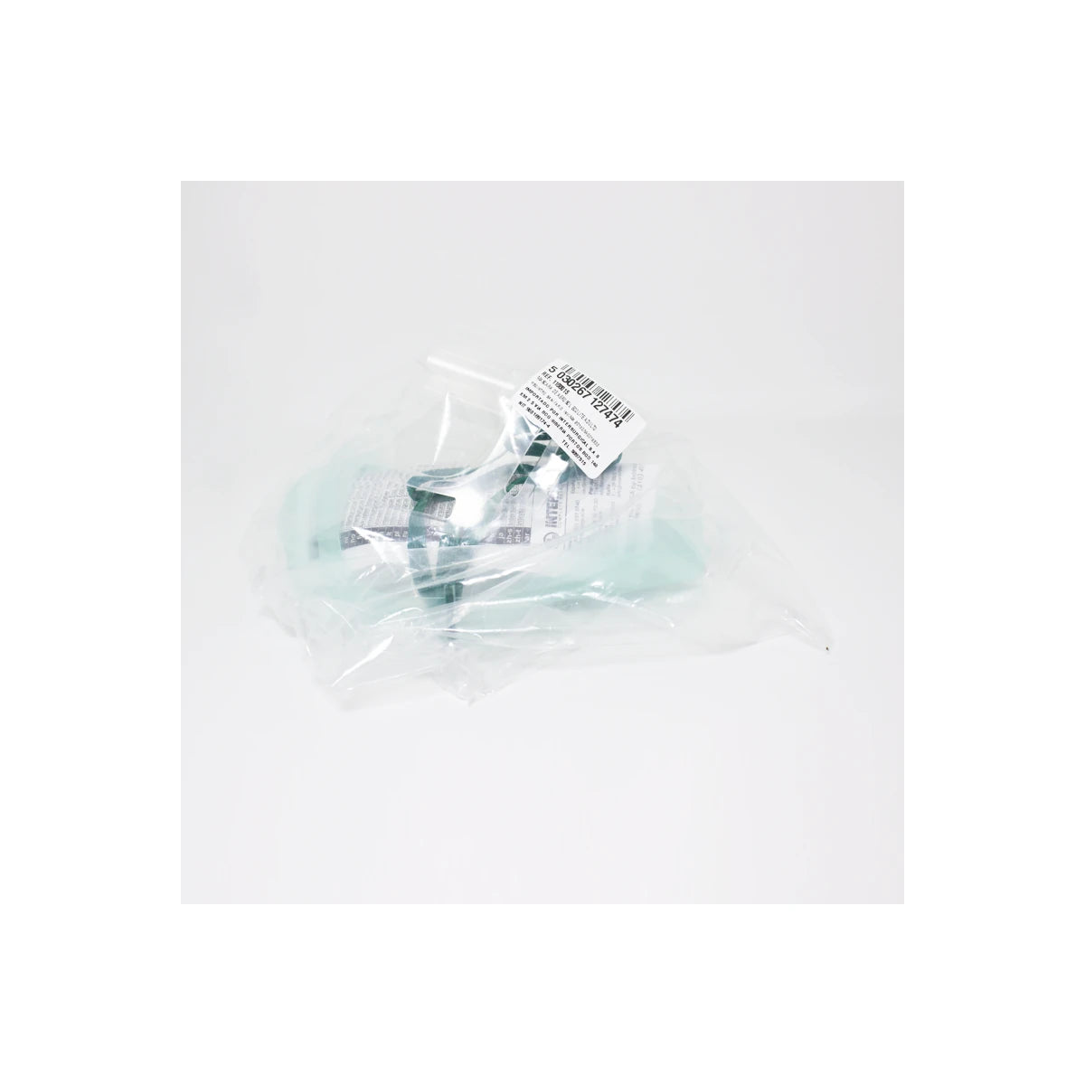 Mascarilla de aerosolterapia para adulto, marca Intersurgical, color verde, fabricada en material flexible, diseño ergonómico.