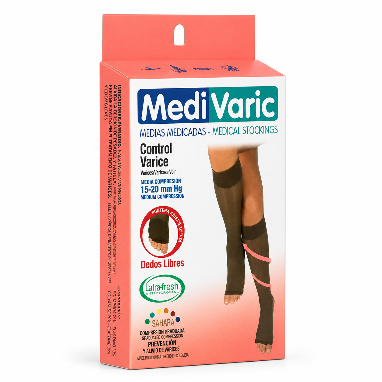 Media Dama Transp. Rodilla Comp. L 15-20 mmHg Sahara