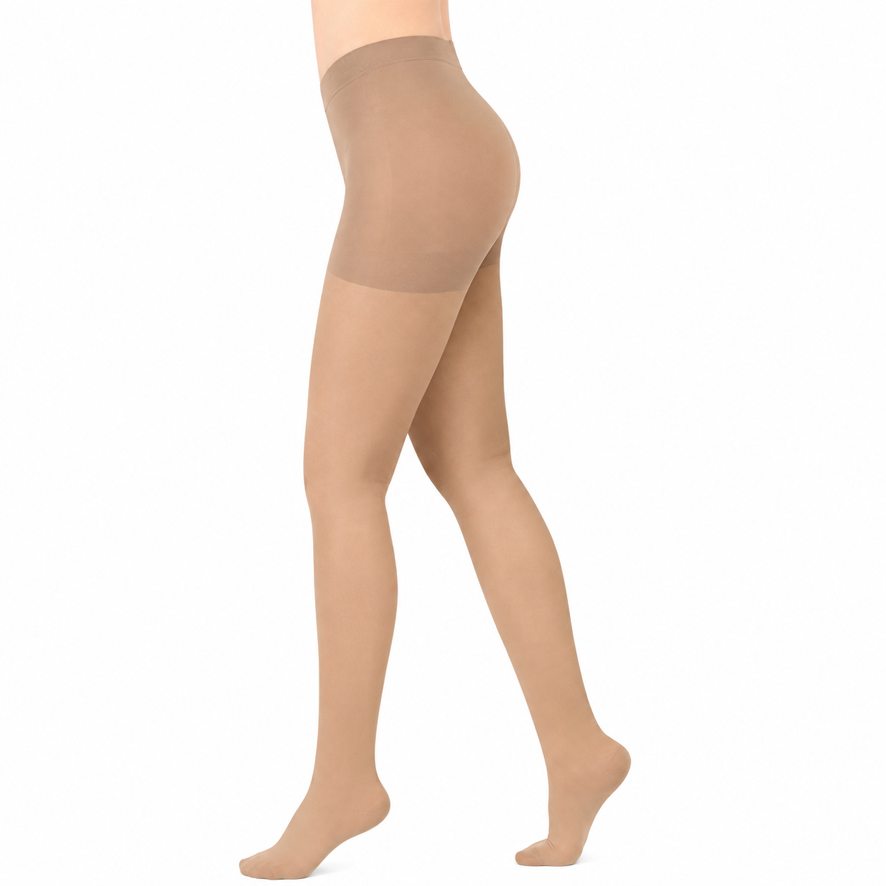 Media transparente Medivaric para dama hasta la cadera, talla M color beige, diseñada para brindar compresión, soporte y comodidad en las piernas.