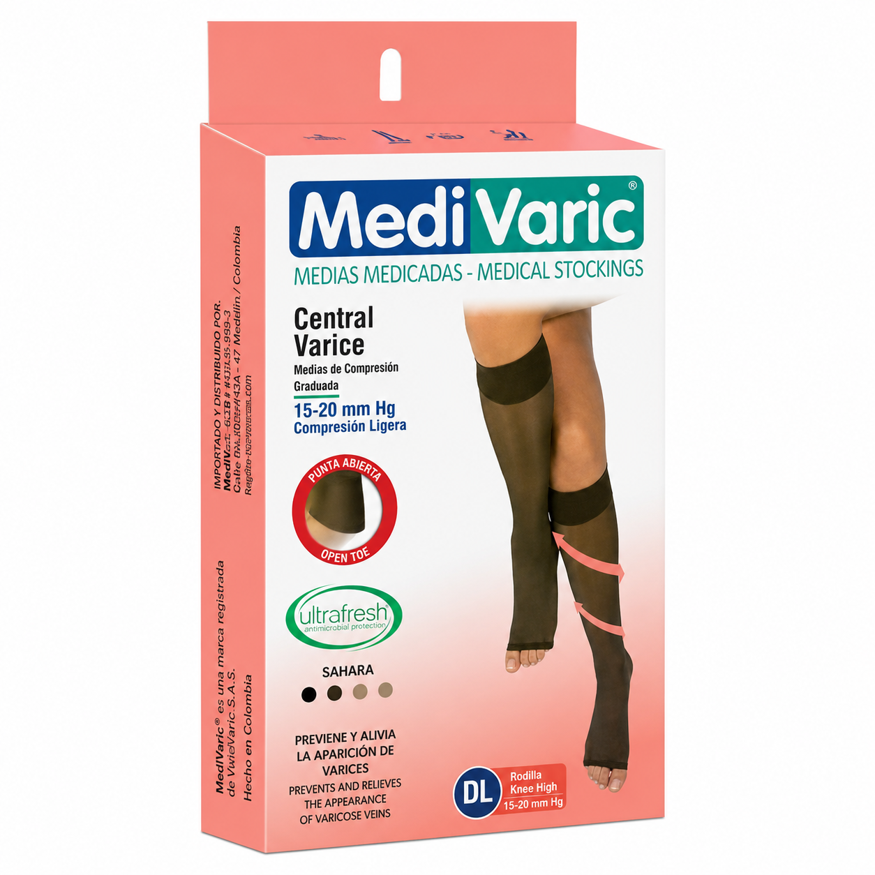 Media De Compresión Dama Rodilla 15-20 DL Talla M Sahara
