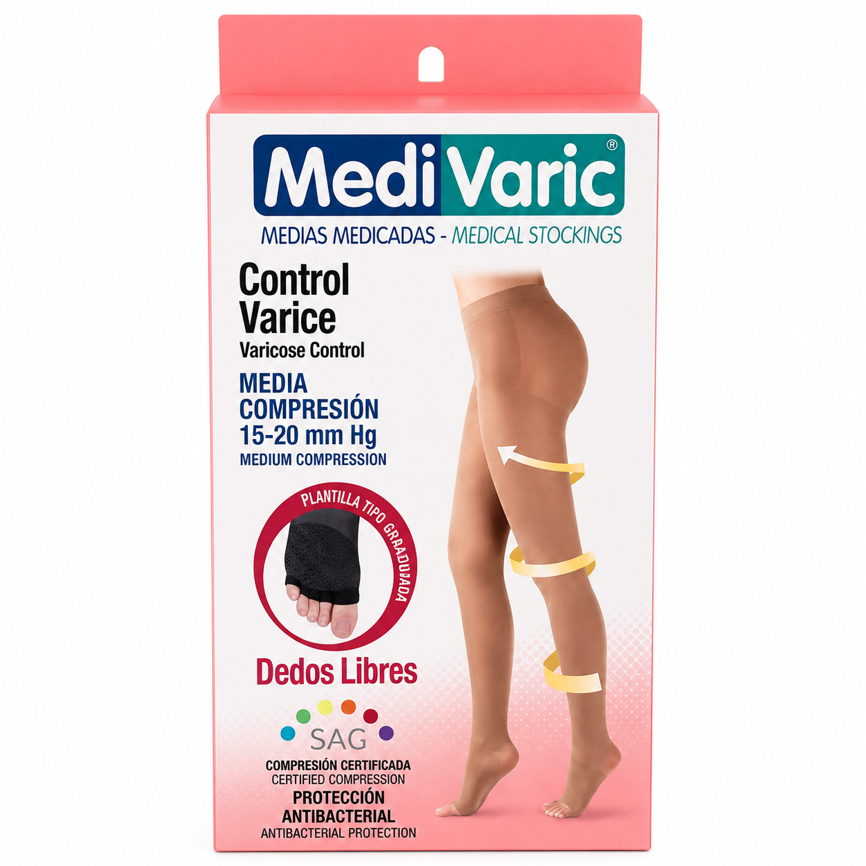 Media De Compresión Dama Rodilla 15-20 Talla S Sahara