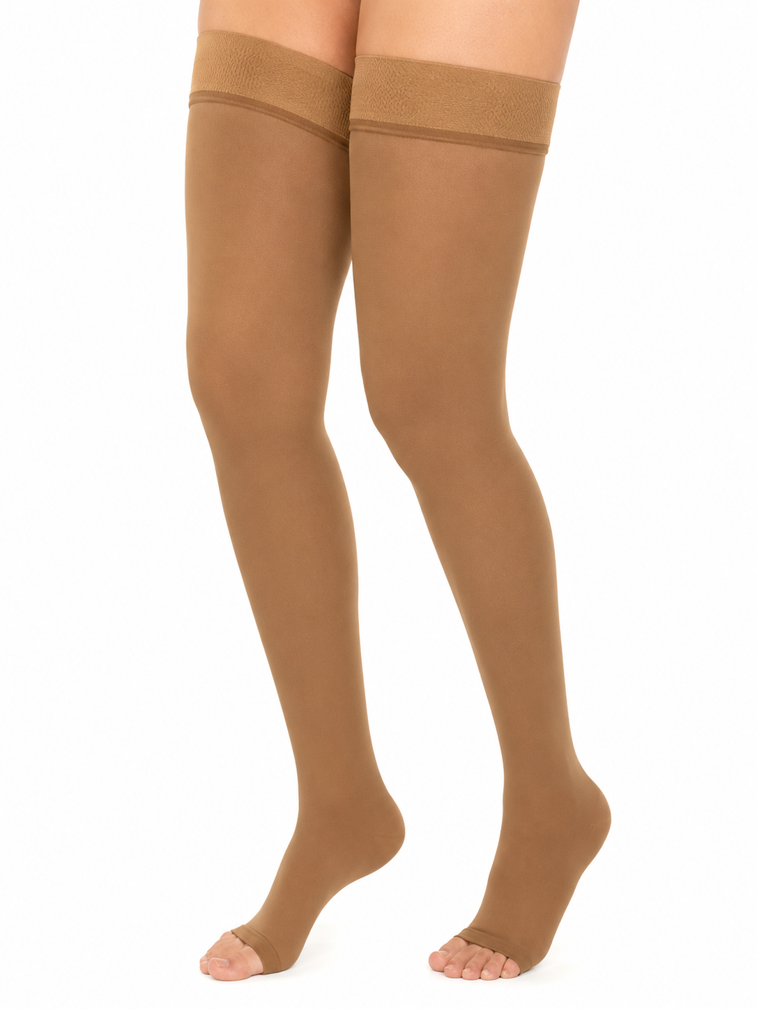 Medias De Compresión Muslo Opacas 20-30mmHg Unisex T-XL Beige - Medivaric