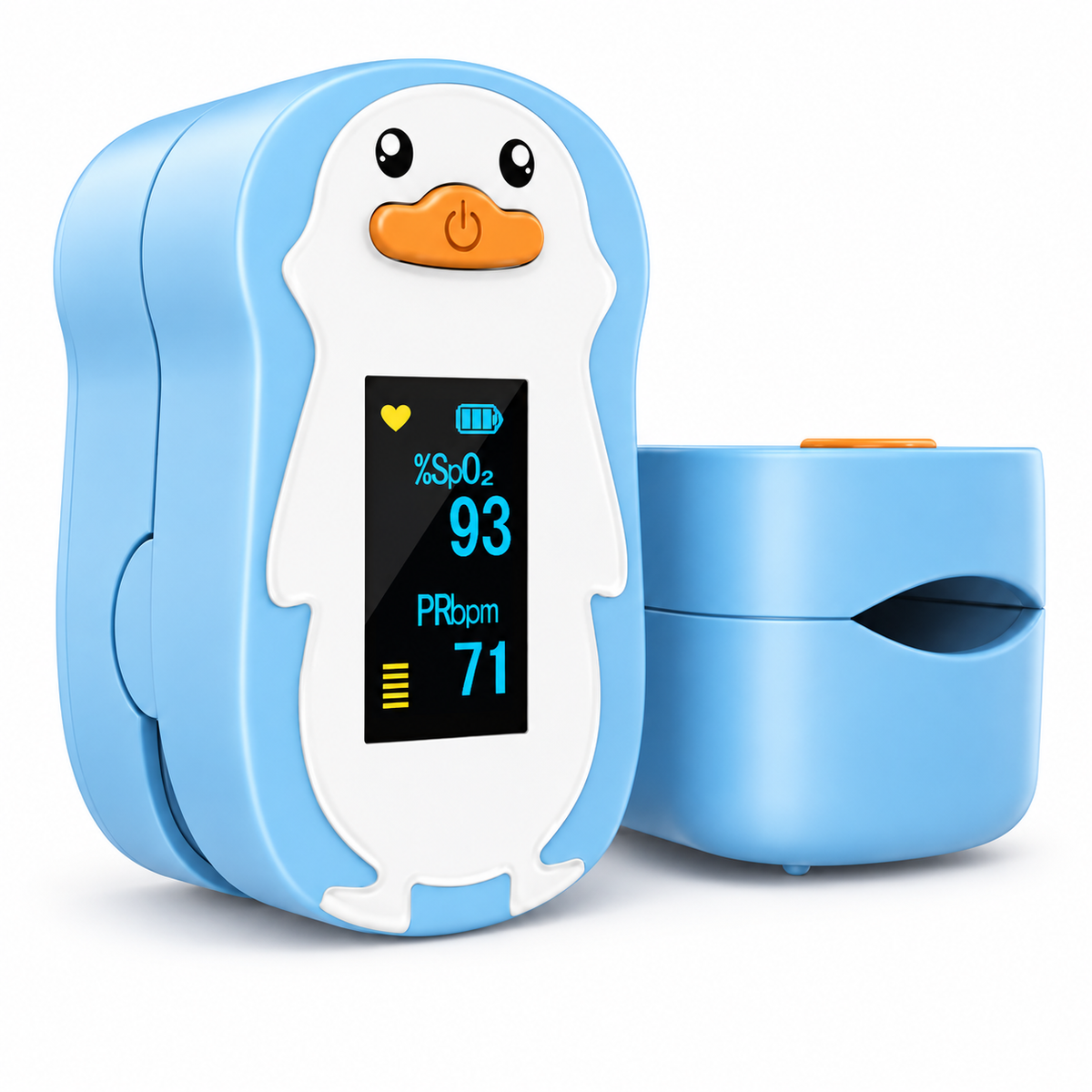 Medidor de saturación de oxígeno pediátrico Lifen FS20P, práctico para controlar SpO2 y frecuencia cardíaca en pacientes infantiles.
