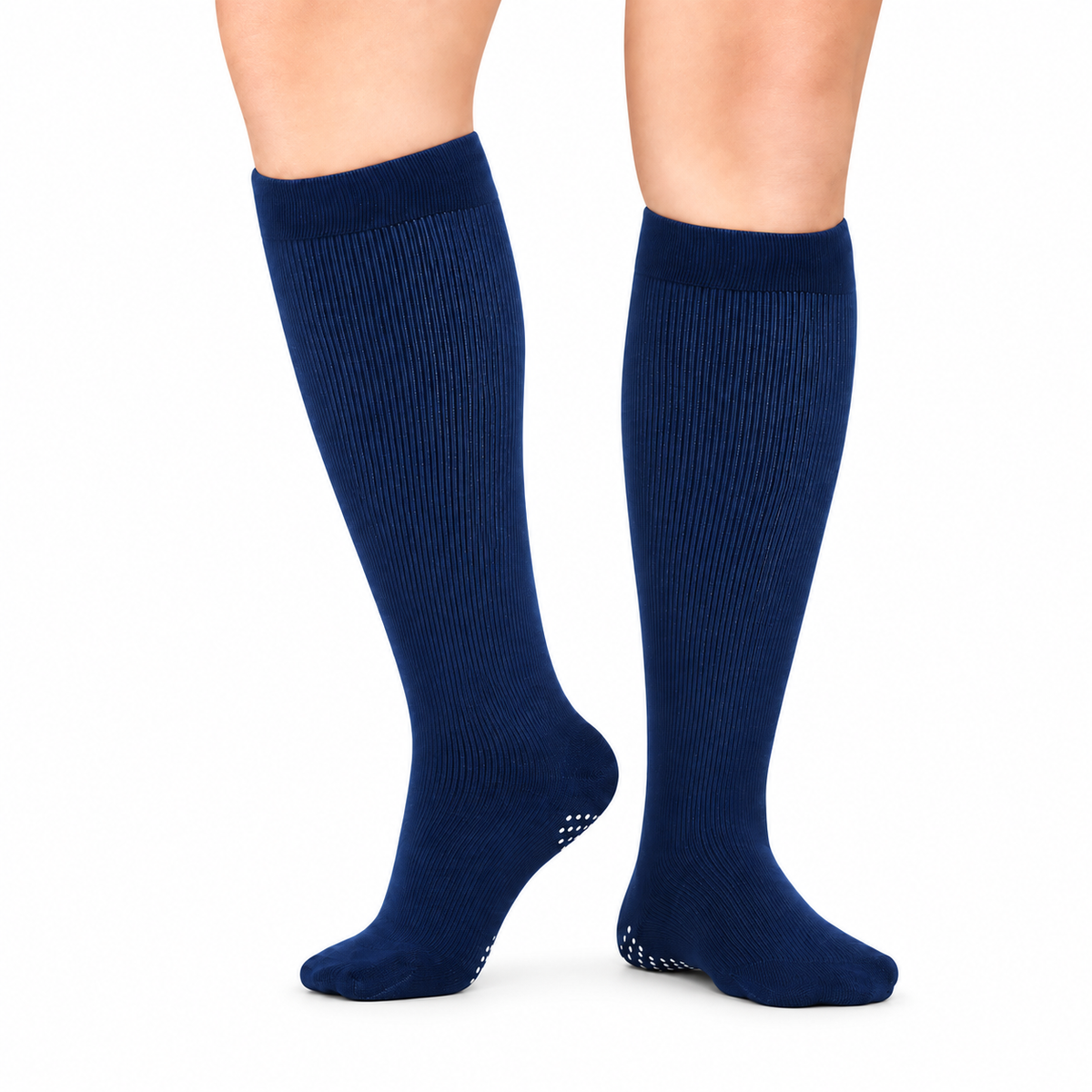 Calcetín de compresión media Medivaric talla T-L color azul, con compresión de 15-20 mmHg para soporte y comodidad.