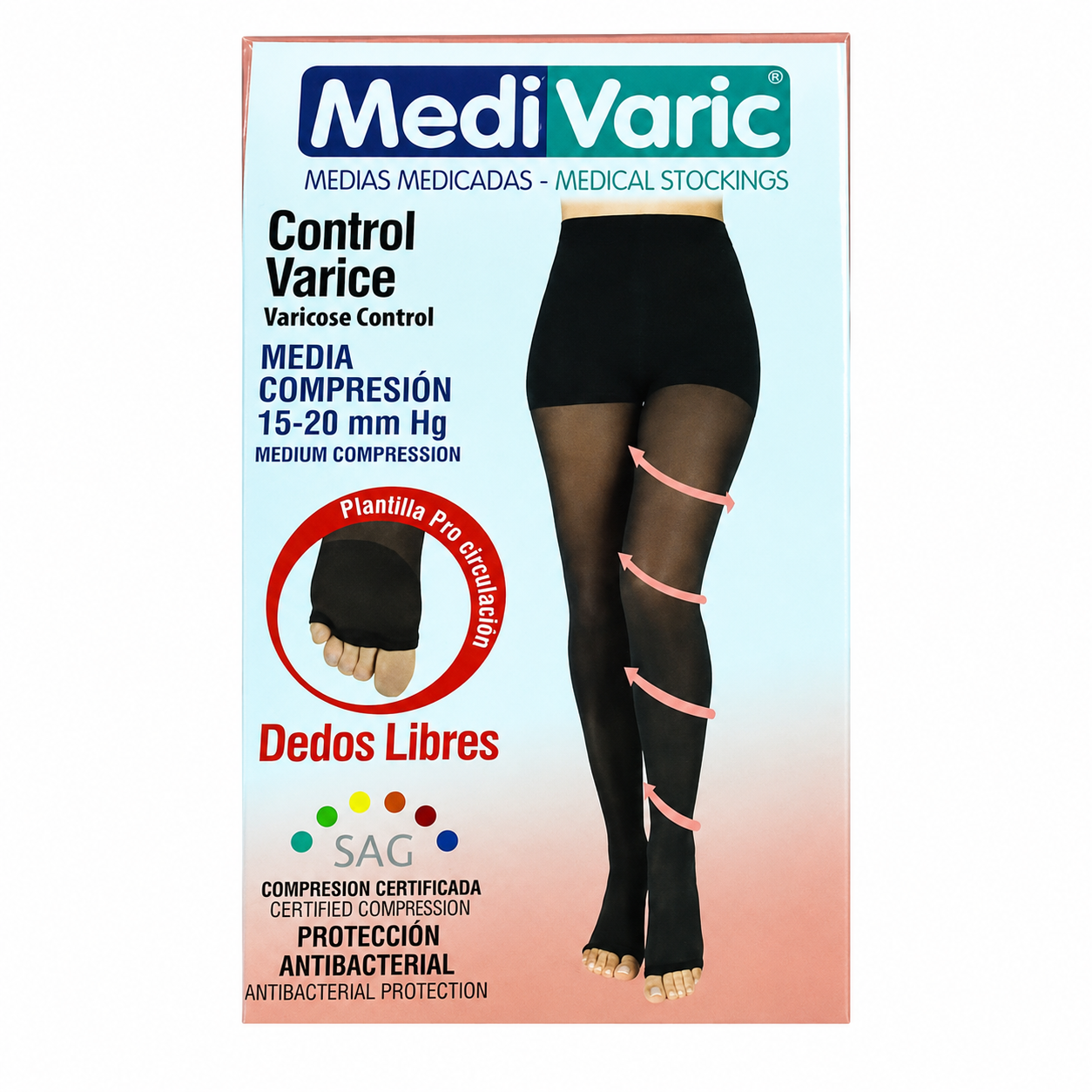Medivaric Media Compresión Dama T-M Sahara Dedos Libres