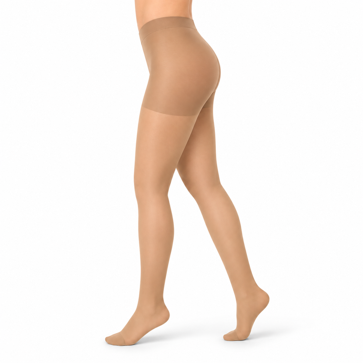 Media Medivaric para dama hasta la cadera, talla L color Visón, compresión de 8-15 mmHg con efecto antifatiga.