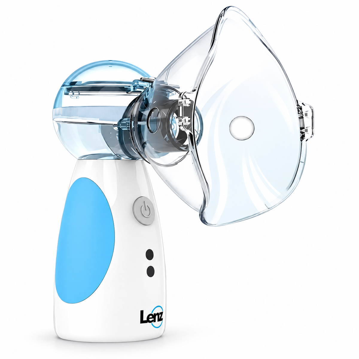 Micronebulizador portátil Lenz LT-N100, con diseño compacto y práctico para apoyar terapias de nebulización en diferentes entornos.