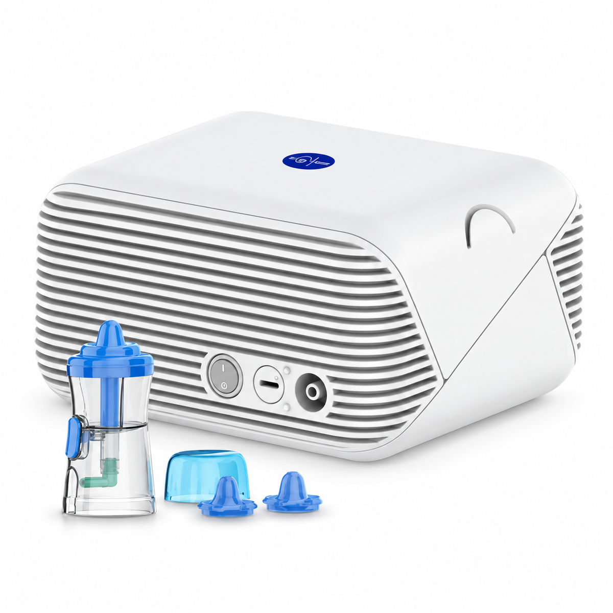 Nebulizador compresor Nube 3000, referencia GMRN-211, diseñado para apoyar terapias de nebulización y facilitar la administración de medicamentos por vía respiratoria.